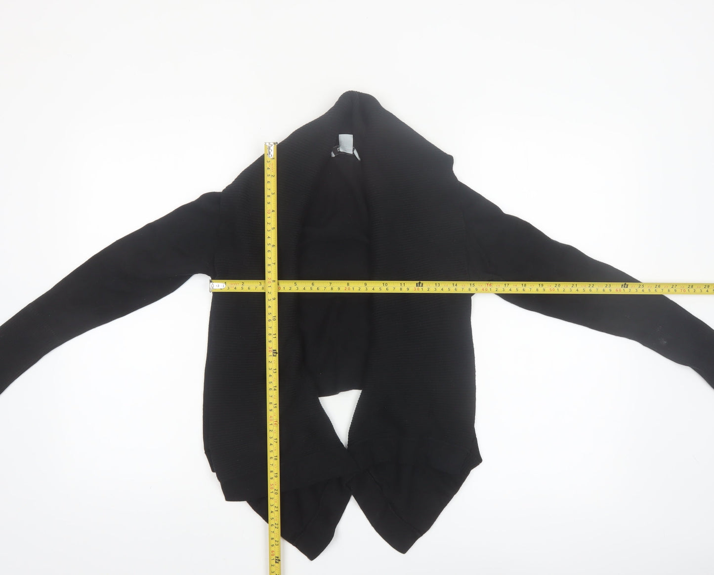 DKNY Womens Black XS Open Front Cotton Acrylic Cardigan