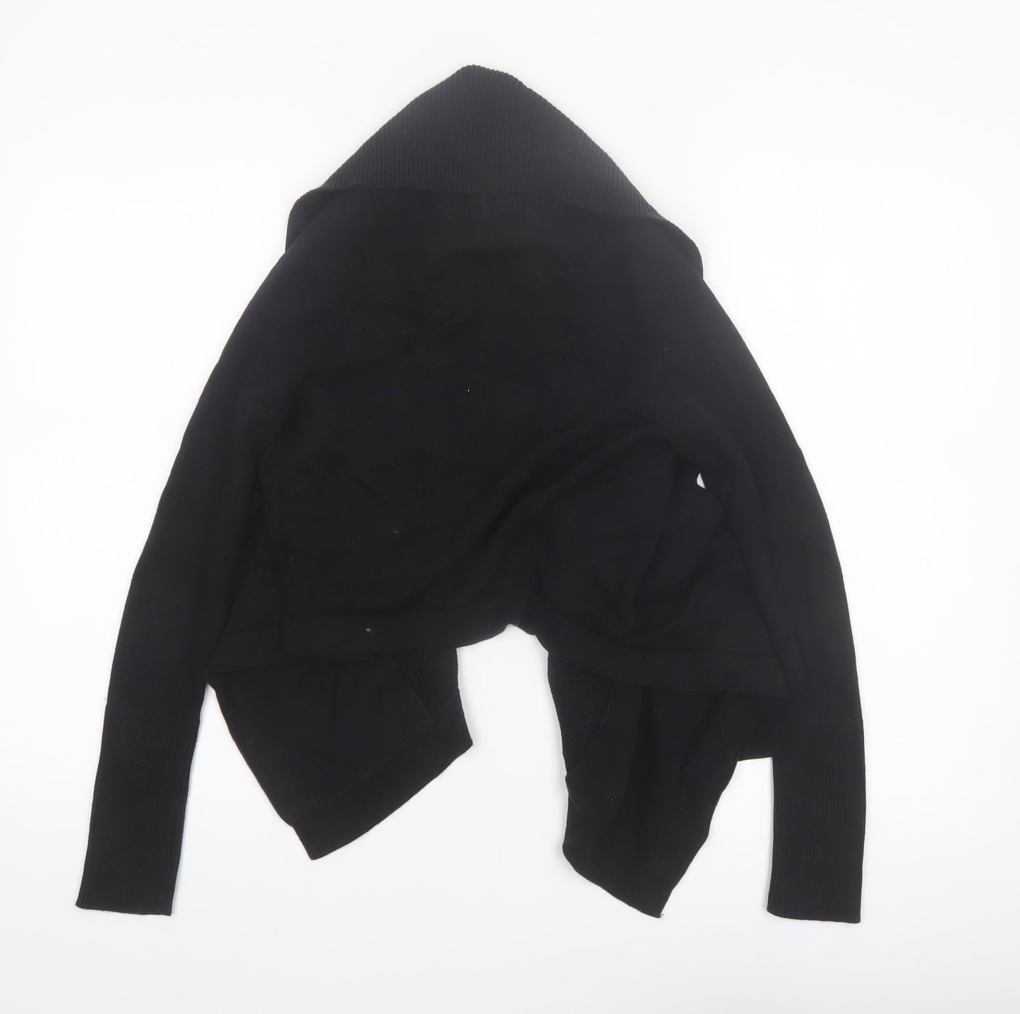 DKNY Womens Black XS Open Front Cotton Acrylic Cardigan