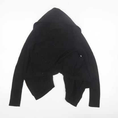 DKNY Womens Black XS Open Front Cotton Acrylic Cardigan