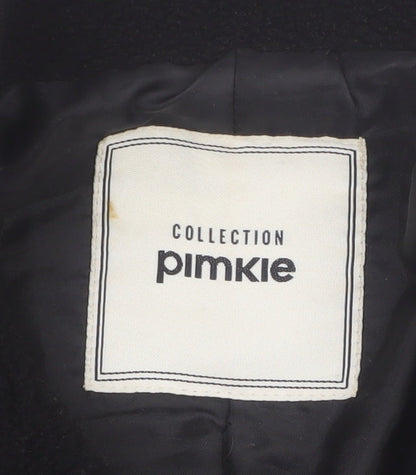 Pimkie Women's Black Fleece Button Coat Size 10 Classic Style