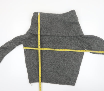 H&M Womens Grey Cowl Neck Long Sleeve Knit Jumper Size L