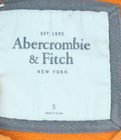 Abercrombie & Fitch Women's Orange Pullover Hoodie Small Cotton Blend