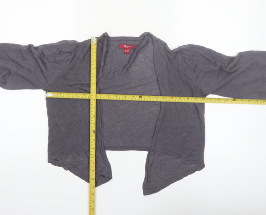 Monsoon Women Grey Size 14 Open Knit Viscose Cardigan