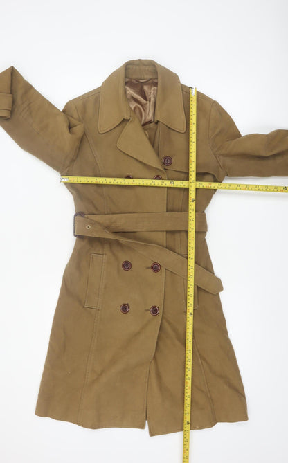 Hobbs Womens Brown Cotton Long Trench Coat Size 10