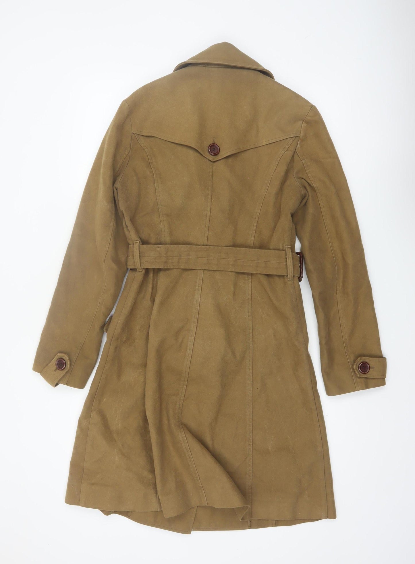 Hobbs Womens Brown Cotton Long Trench Coat Size 10