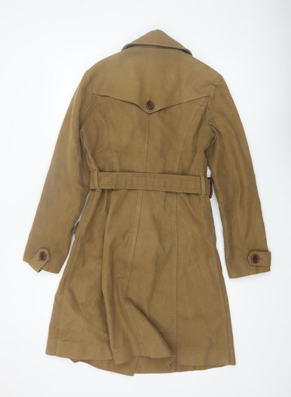 Hobbs Womens Brown Cotton Long Trench Coat Size 10