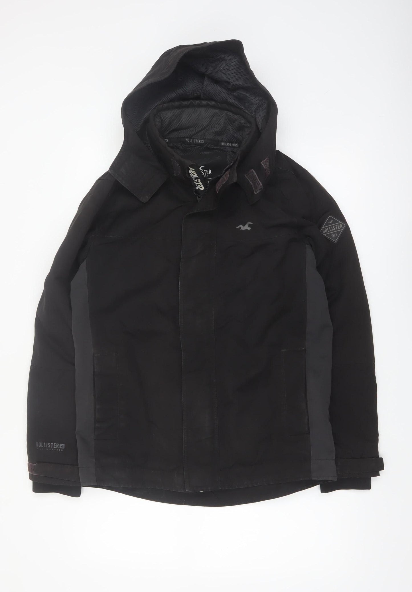 Hollister Men’s Black Mid-Length Waterproof Parka Jacket S