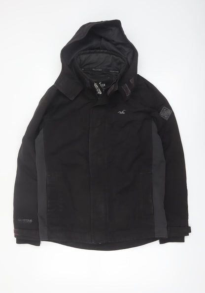 Hollister Men’s Black Mid-Length Waterproof Parka Jacket S