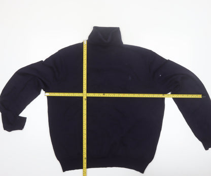 Ralph Lauren Men's Blue Roll Neck Merino Wool Jumper 2XL