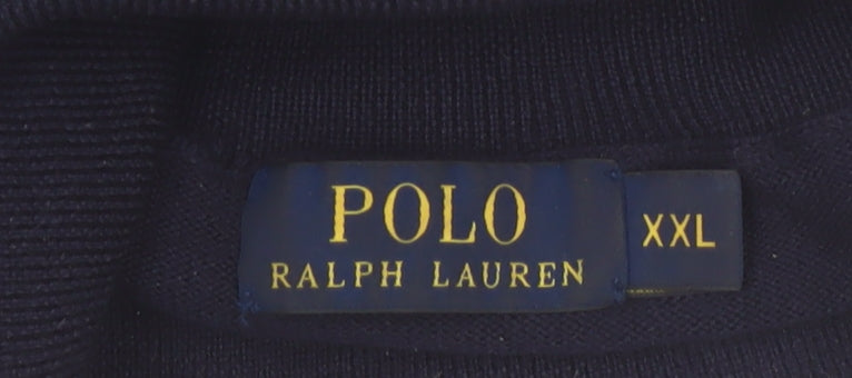 Ralph Lauren Men's Blue Roll Neck Merino Wool Jumper 2XL