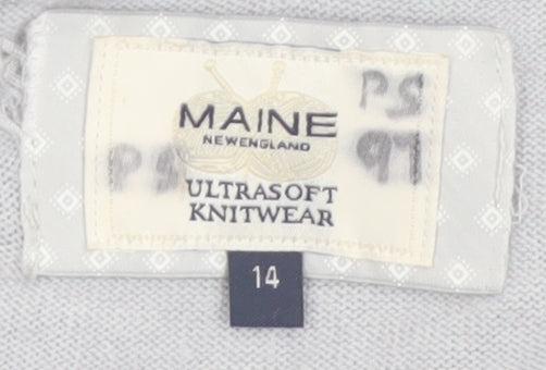 Maine New England Women’s Grey Size 14 Open Knit Cardigan