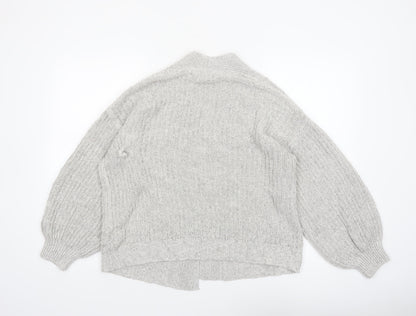 New Look Women’s Grey Chunky Knit Long Sleeve Cardigan Size M