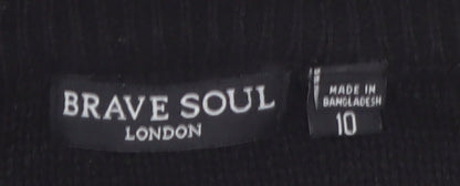 Brave Soul Women's Black Size 10 Crew Neck Long Sleeve Jumper