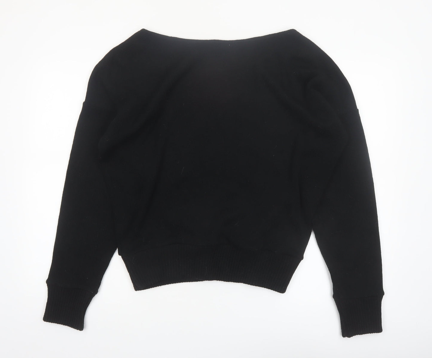 PrettyLittleThing Women Black L Knit Long Sleeve Boat Neck Jumper