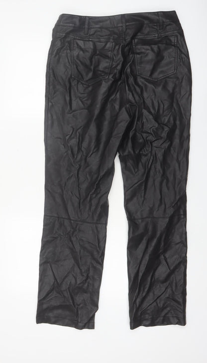 River Island Women’s Black Faux Leather Slim Trousers Size 14