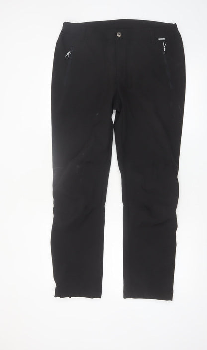 Regatta Men's Black Softshell Trousers Size L 34in Water Resistant