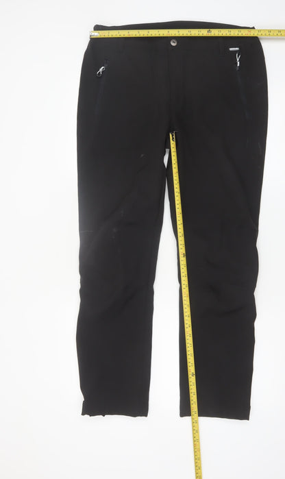 Regatta Men's Black Softshell Trousers Size L 34in Water Resistant