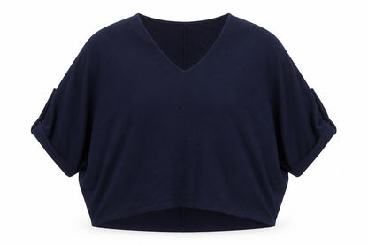 Apricot Women Blue V-Neck Relaxed Knit Pullover Jumper XL