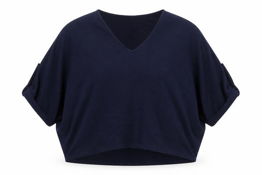 Apricot Women Blue V-Neck Relaxed Knit Pullover Jumper XL