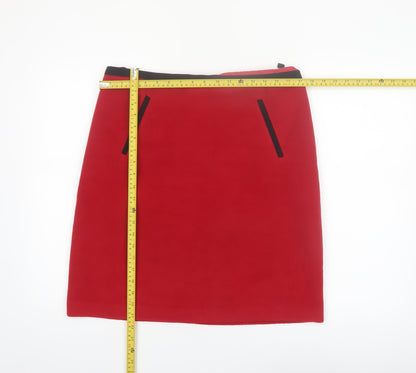 Marks and Spencer Women’s Red Pencil Skirt Size 14 Wool Blend