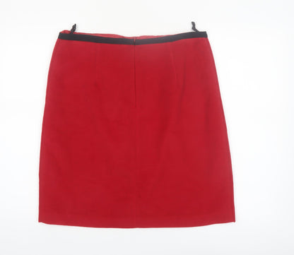 Marks and Spencer Women’s Red Pencil Skirt Size 14 Wool Blend