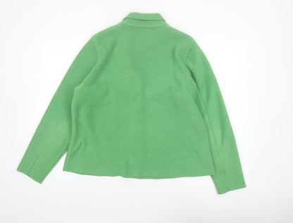 Boden Women's Green Fleece Collared Button Cardigan Size 16