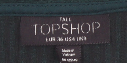 Topshop Tall Green Corduroy Pinafore Dress UK 8 Women's Short