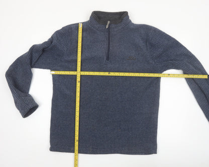 Weird Fish Mens Blue 1/4 Zip Mock Neck Pullover Sweatshirt Size M