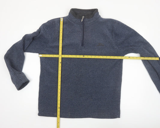 Weird Fish Mens Blue 1/4 Zip Mock Neck Pullover Sweatshirt Size M