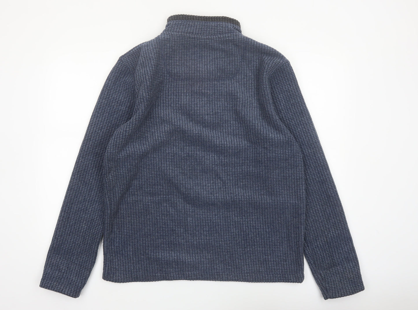 Weird Fish Mens Blue 1/4 Zip Mock Neck Pullover Sweatshirt Size M