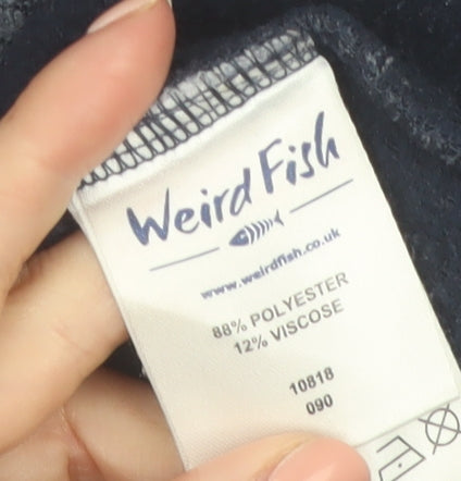 Weird Fish Mens Blue 1/4 Zip Mock Neck Pullover Sweatshirt Size M
