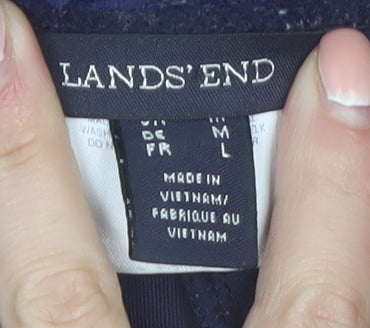 Lands' End Women's Blue Velvet Straight Trousers Size M