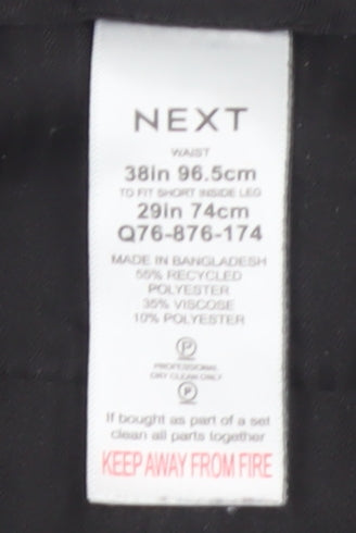 Next Men's Black 38in Regular Fit Dress Trousers