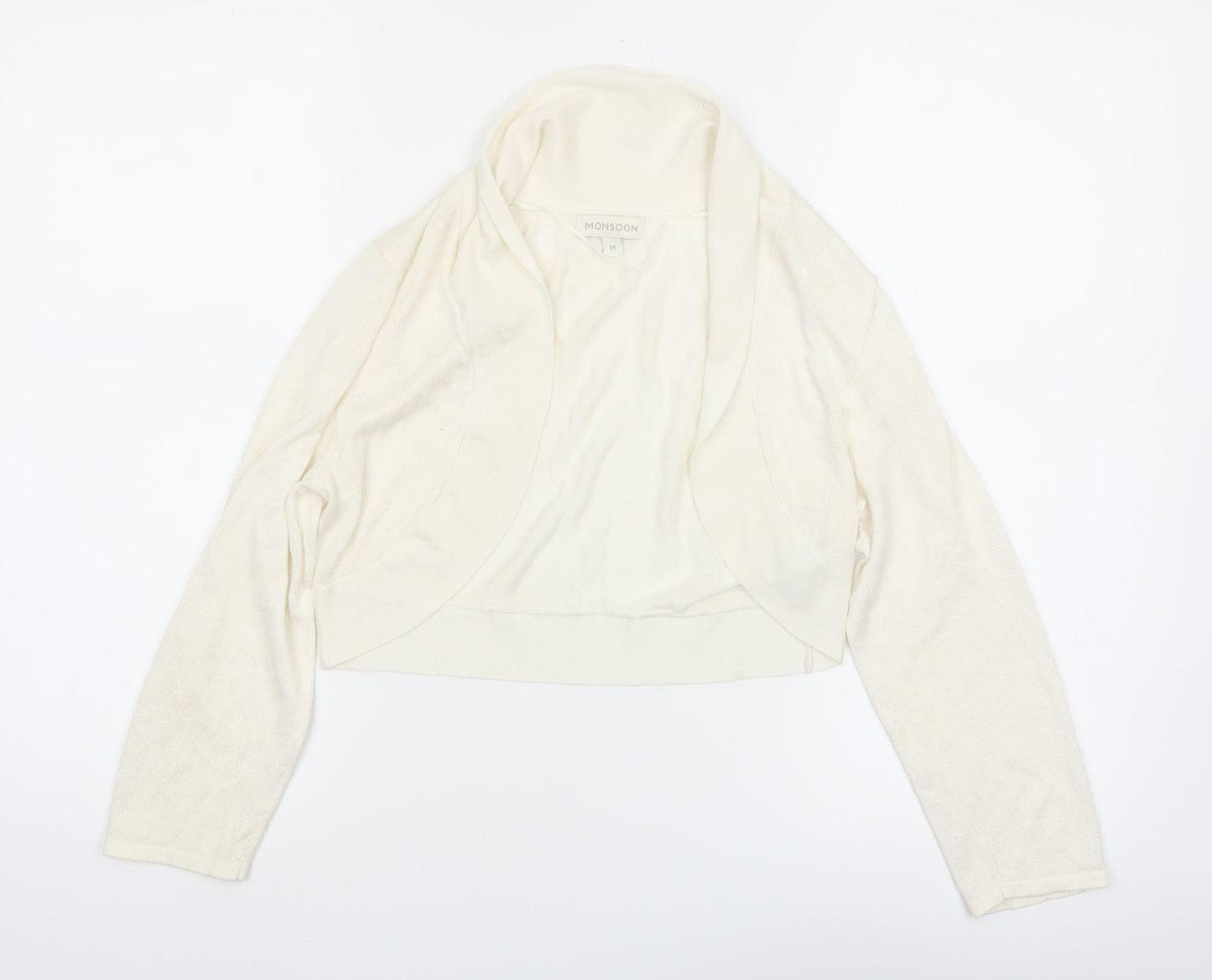 Monsoon Women’s Ivory Knit Bolero Shrug Cardigan Size M