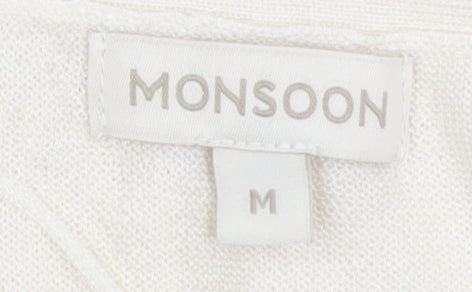 Monsoon Women’s Ivory Knit Bolero Shrug Cardigan Size M