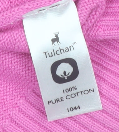 Tulchan Women Pink Embroidered Cotton Button Jacket M