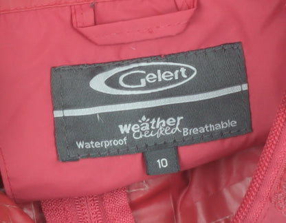 Gelert Womens Pink Waterproof Hooded Rain Jacket Size 10