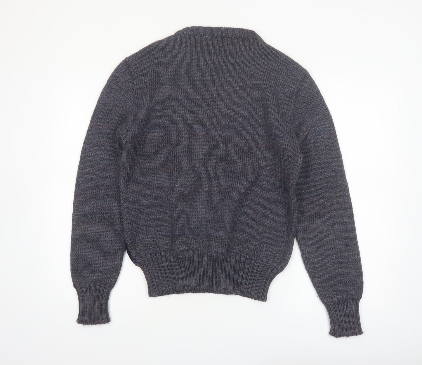 Tricots St. Raphael Mens Grey Argyle Wool Jumper Small