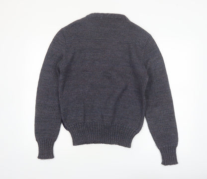 Tricots St. Raphael Mens Grey Argyle Wool Jumper Small