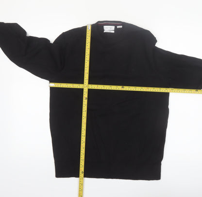 Calvin Klein Men’s Black Merino Wool Crew Neck Jumper Size L