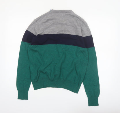 Brooks Brothers Men's Green Wool V-Neck Pullover Jumper Size L