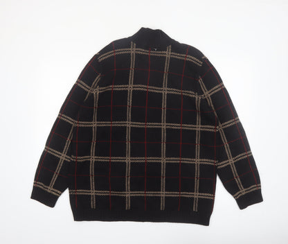 Ralph Lauren Men's Black Check Cotton 1/4 Zip Jumper XL
