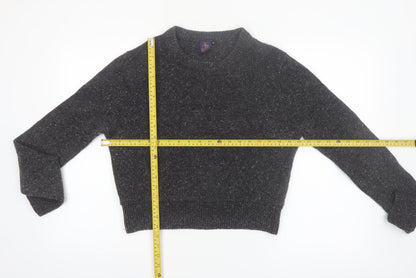 Beyond Retro Women's Grey Wool Blend Crew Neck Pullover Jumper Size S