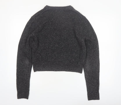Beyond Retro Women's Grey Wool Blend Crew Neck Pullover Jumper Size S
