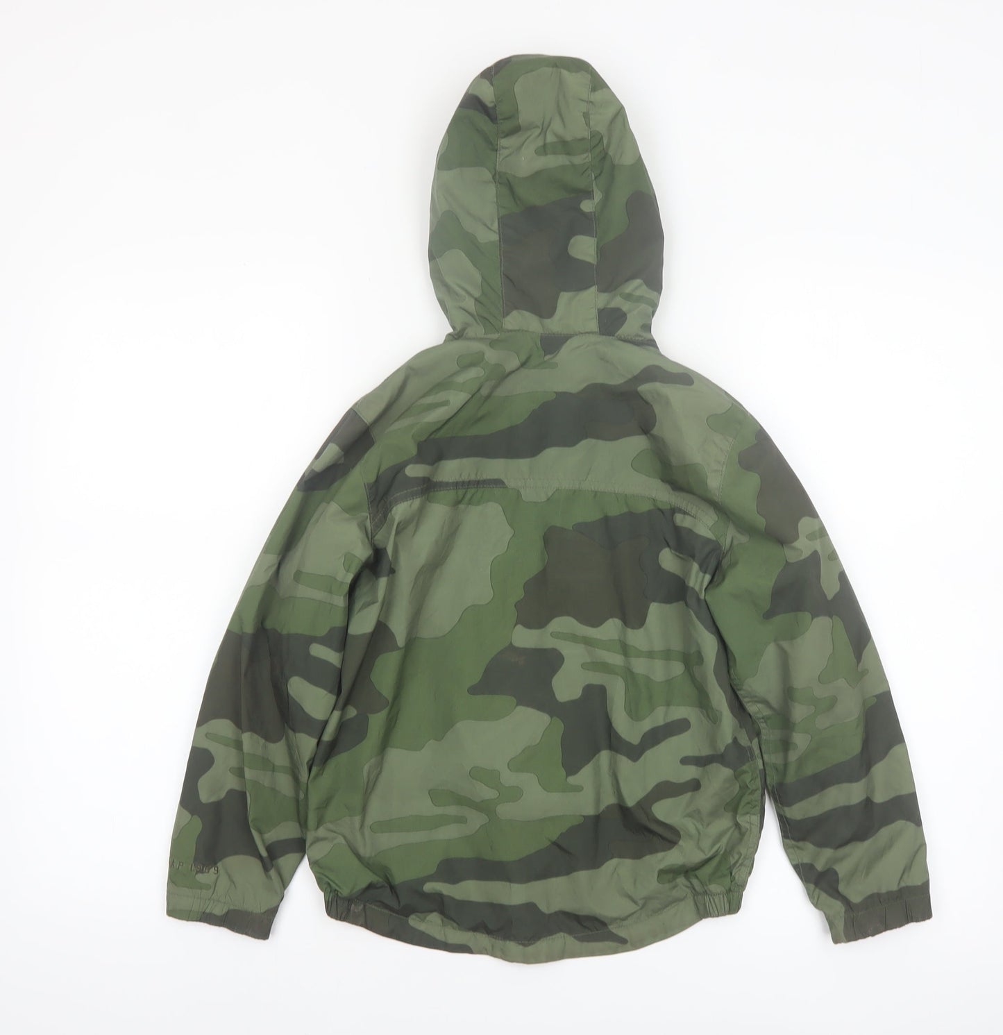 GAP Kids Boys Green Camouflage Hooded Windbreaker Jacket 6-7 Years