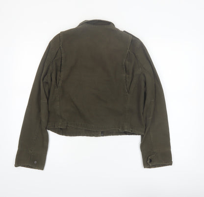 Honey Punch Women’s Green Military Jacket Cotton Cropped S
