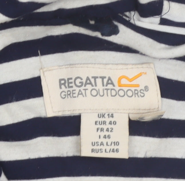 Regatta Womens Blue Waterproof Hooded Rain Coat Jacket UK 14