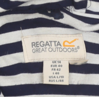 Regatta Womens Blue Waterproof Hooded Rain Coat Jacket UK 14