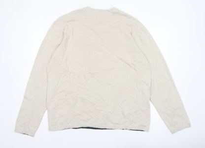 Aeropostale Men's Beige Crew Neck Pullover Jumper Size L Acrylic Knit