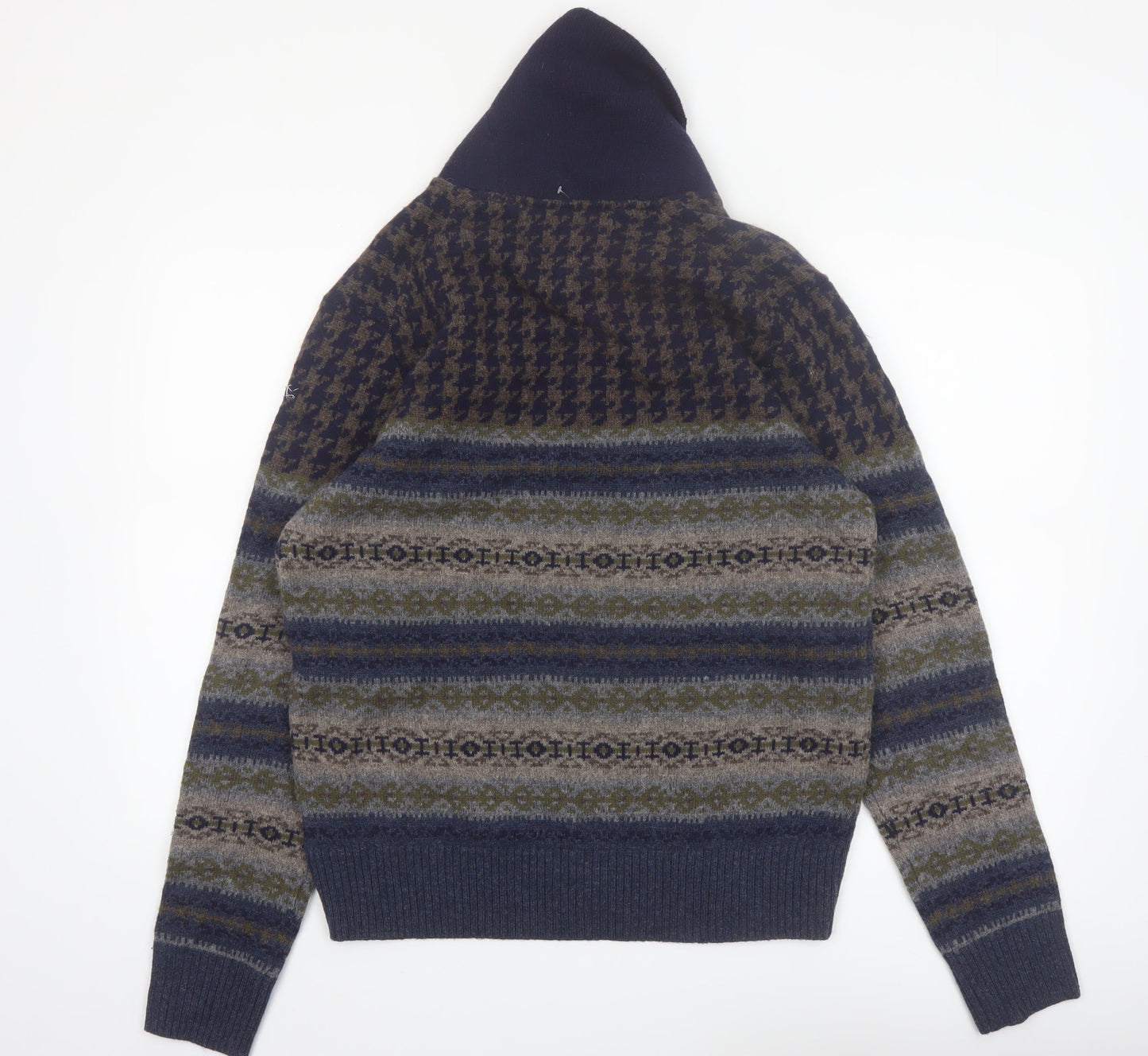 Tommy Hilfiger Men's Blue Fair Isle Wool Pullover Jumper M
